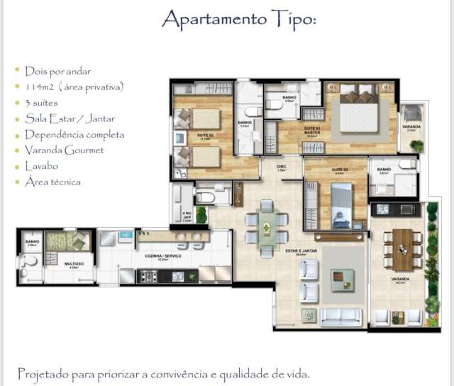 Unique Le Quartier - Apartamento no Caminho das Árvores com 3 suítes, 114 m² à venda por R$ 1.300.000,00