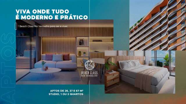 Beach Class Rio Vermelho - Studio com 1  suíte, 26 m² à venda por R$ 380.000,00