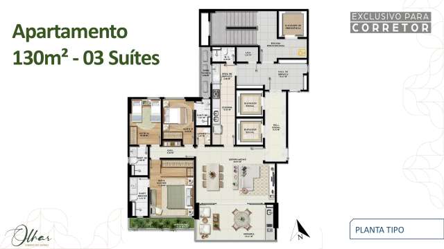 OLHAR - APARTAMENTOS DE 3 e 4 SUÍTES À VENDA A PARTIR DE R$ 1.133.000,00 NO CAMINHO DAS ÁRVORES