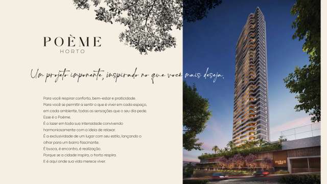 POEME - APARTAMENTOS DE 3 E 4 SUÍTES À VENDA A PARTIR DE R$ 1.677.476,90 NO HORTO