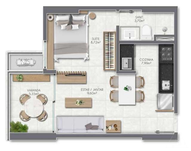 BIOSPHERE RESIDENCE - STUDIOS À VENDA A PARTIR DE R$ 211.927,60 NA PARALELA