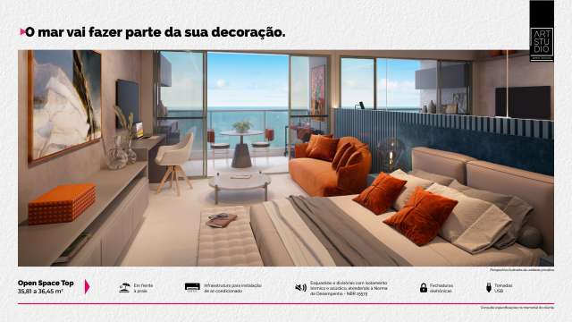 ART STUDIO  OPEN SPACES - STUDIOS À VENDA A PARTIR DE R$ 208.380,00 EM ARMAÇÃO