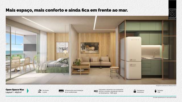 ART STUDIO  OPEN SPACES - STUDIOS À VENDA A PARTIR DE R$ 208.380,00 EM ARMAÇÃO