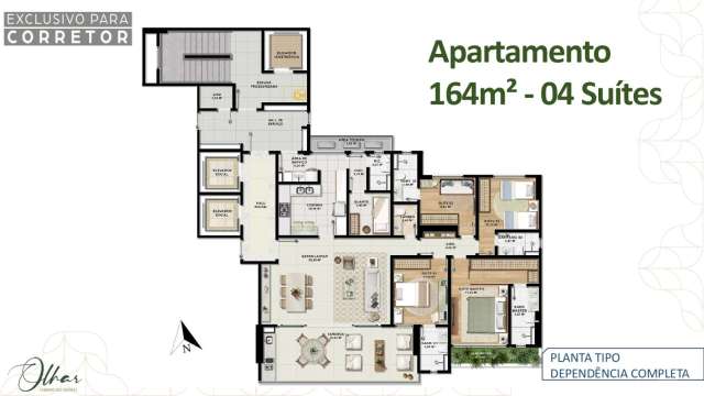 OLHAR - APARTAMENTO 4 SUÍTES À VENDA A PARTIR DE R$ 2.320.000,00 - CAMINHO DAS ÁRVORES - Salvador/BA