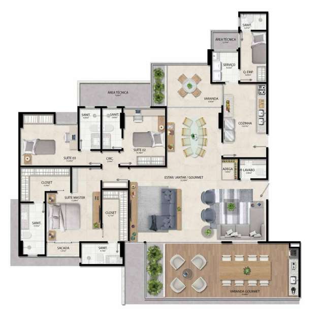 Apartamento no Caminho das Árvores PRONTO, 210m² por R$ 2.750.000,00